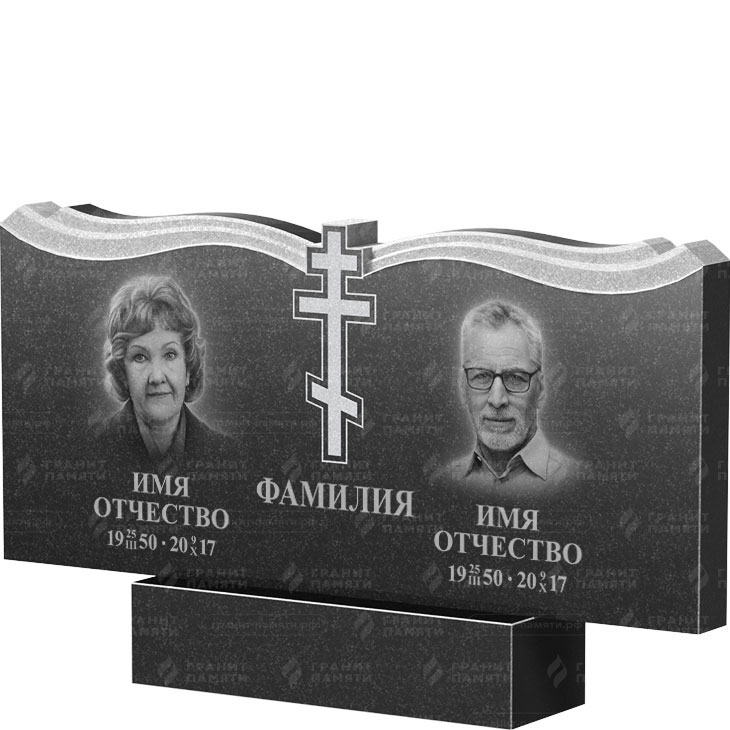 Двойной гранитный памятник ФГ-262  60х120х8 - 1