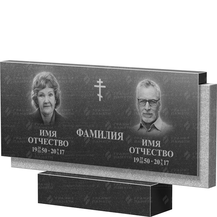 Двойной гранитный памятник ФГ-132  60х120х8 - 1