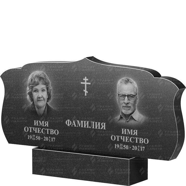 Двойной гранитный памятник ФГ-130  60х120х8 - 1
