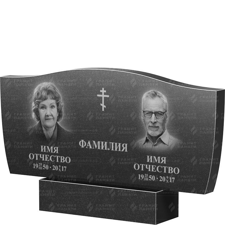 Двойной гранитный памятник ФГ-258  60х120х8 - 1