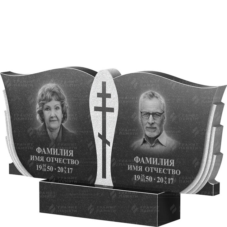 Двойной гранитный памятник ФГ-136  60х120х8 - 1