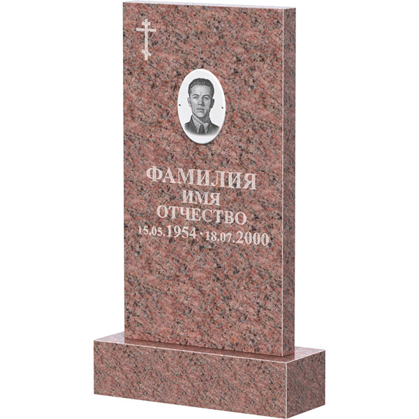 Памятник из гранита Розалия Pink, прямой  100x50x6 - 1