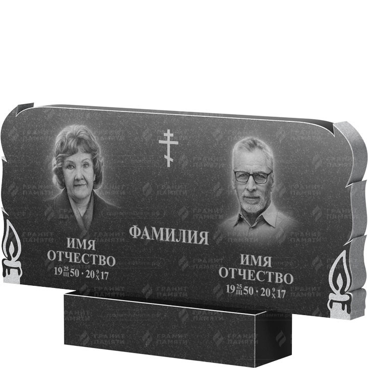 Двойной гранитный памятник ФГ-133  60х120х8 - 1