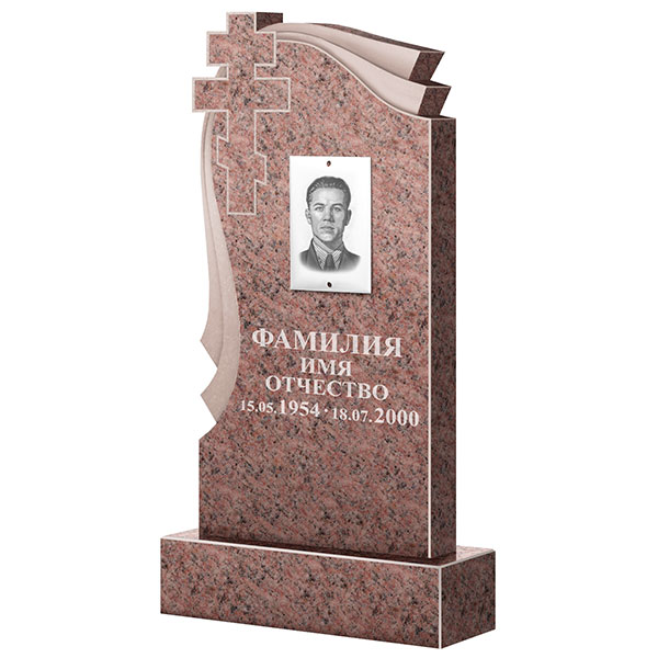 Памятник из гранита Розалия Pink, ФГЦ-081  100x50x6 - 1